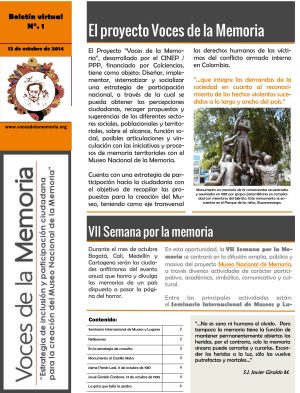 Boletín de la memoria n.° 1