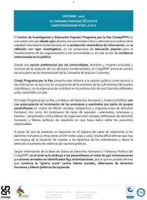 Informe DD. HH. 2017: El paramilitarismo sí existe