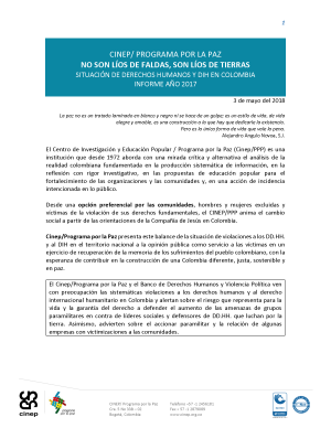 Informe DD.HH. No son líos de faldas, son líos de tierras