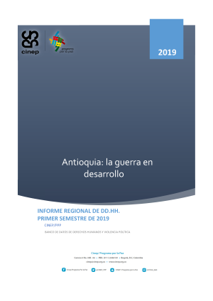 Antioquia: la guerra en desarrollo